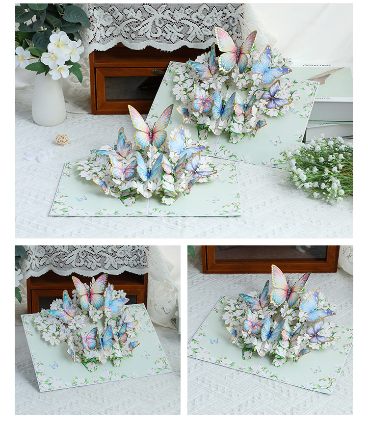 3D Pop-Up Magnolia & Butterfly Card – Handcrafted Laser-Cut Floral Greeting for Mother‘s Day, A Graceful Keepsake with Envelope