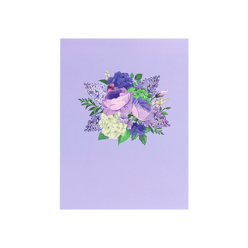 3D Pop-Up Hydrangea & Rose Vase Card – Handcrafted Laser-Cut Floral Greeting for Valentine‘s Day, A Fresh & Elegant Keepsake with Envelope