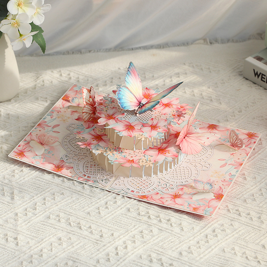 3D Pop-Up Hydrangea & Rose Vase Card – Handcrafted Laser-Cut Floral Greeting for Valentine‘s Day, A Fresh & Elegant Keepsake with Envelope