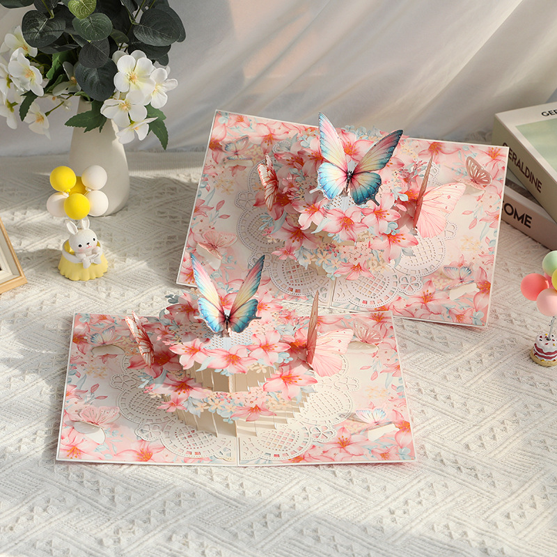 3D Pop-Up Hydrangea & Rose Vase Card – Handcrafted Laser-Cut Floral Greeting for Valentine‘s Day, A Fresh & Elegant Keepsake with Envelope