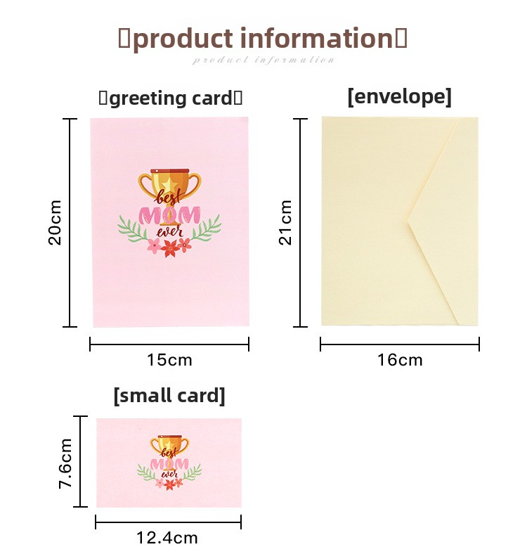 3D Pop-Up “Best Mom” Mother‘s Day Card – Handcrafted Paper Sculpture with Flowers & Hearts, A Heartfelt Keepsake She’ll Treasure, with Envelope