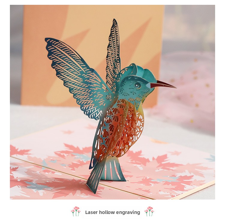 3D Pop-Up Maple Leaf & Bird Card – Handcrafted Paper Sculpture with Falling Foliage, A Romantic Keepsake for Valentine‘s Day, Birthday & Every Heartfelt Moment, with Envelope