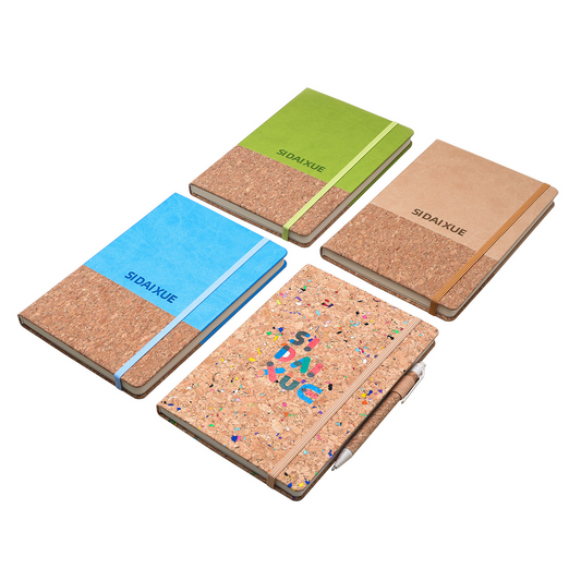 Eco-Friendly Cork Mosaic Notebook – Handcrafted Cover with Natural Cork & Fabric, A Sustainable Journal for Writing, Sketching & Everyday Inspiration