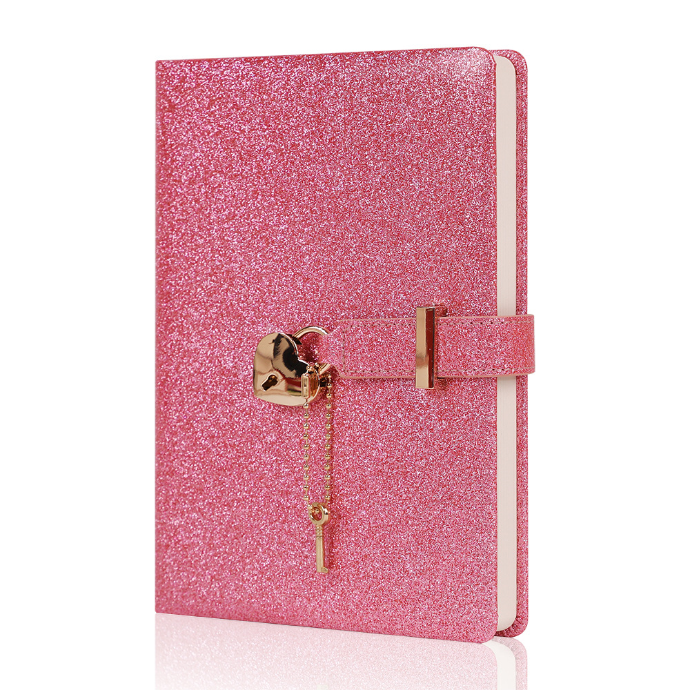 Heart-Shaped Lock Clasp Notebook – Cute PU Leather Journal with Single-Bound Edge, A Dreamy Keepsake for Girls, Teens & the Young at Heart