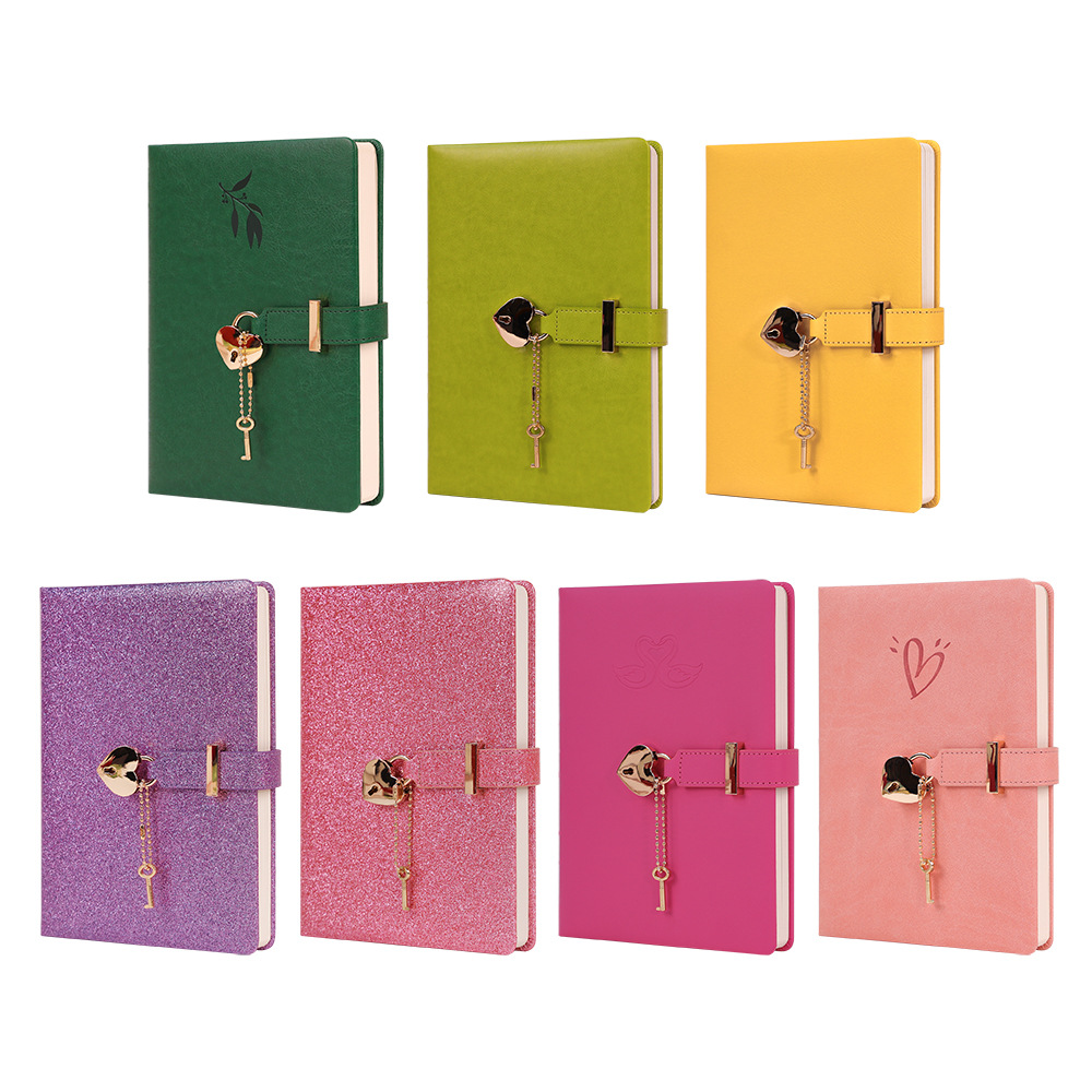 Heart-Shaped Lock Clasp Notebook – Cute PU Leather Journal with Single-Bound Edge, A Dreamy Keepsake for Girls, Teens & the Young at Heart