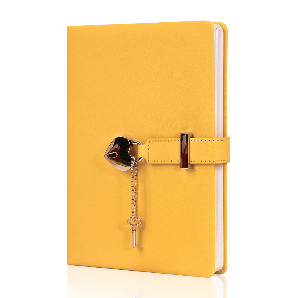 Heart-Shaped Lock Clasp Notebook – Cute PU Leather Journal with Single-Bound Edge, A Dreamy Keepsake for Girls, Teens & the Young at Heart