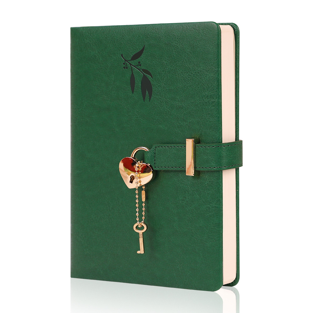 Heart-Shaped Lock Clasp Notebook – Cute PU Leather Journal with Single-Bound Edge, A Dreamy Keepsake for Girls, Teens & the Young at Heart