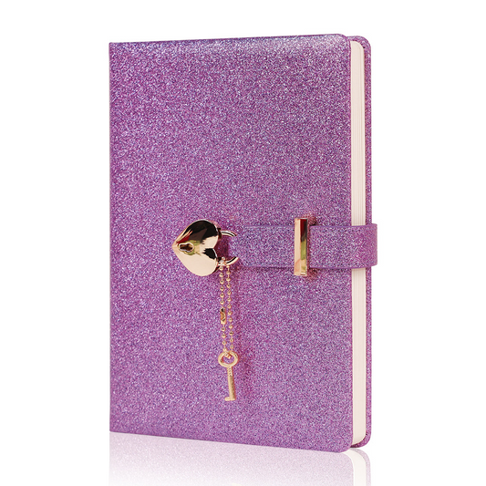 Heart-Shaped Lock Clasp Notebook – Cute PU Leather Journal with Single-Bound Edge, A Dreamy Keepsake for Girls, Teens & the Young at Heart