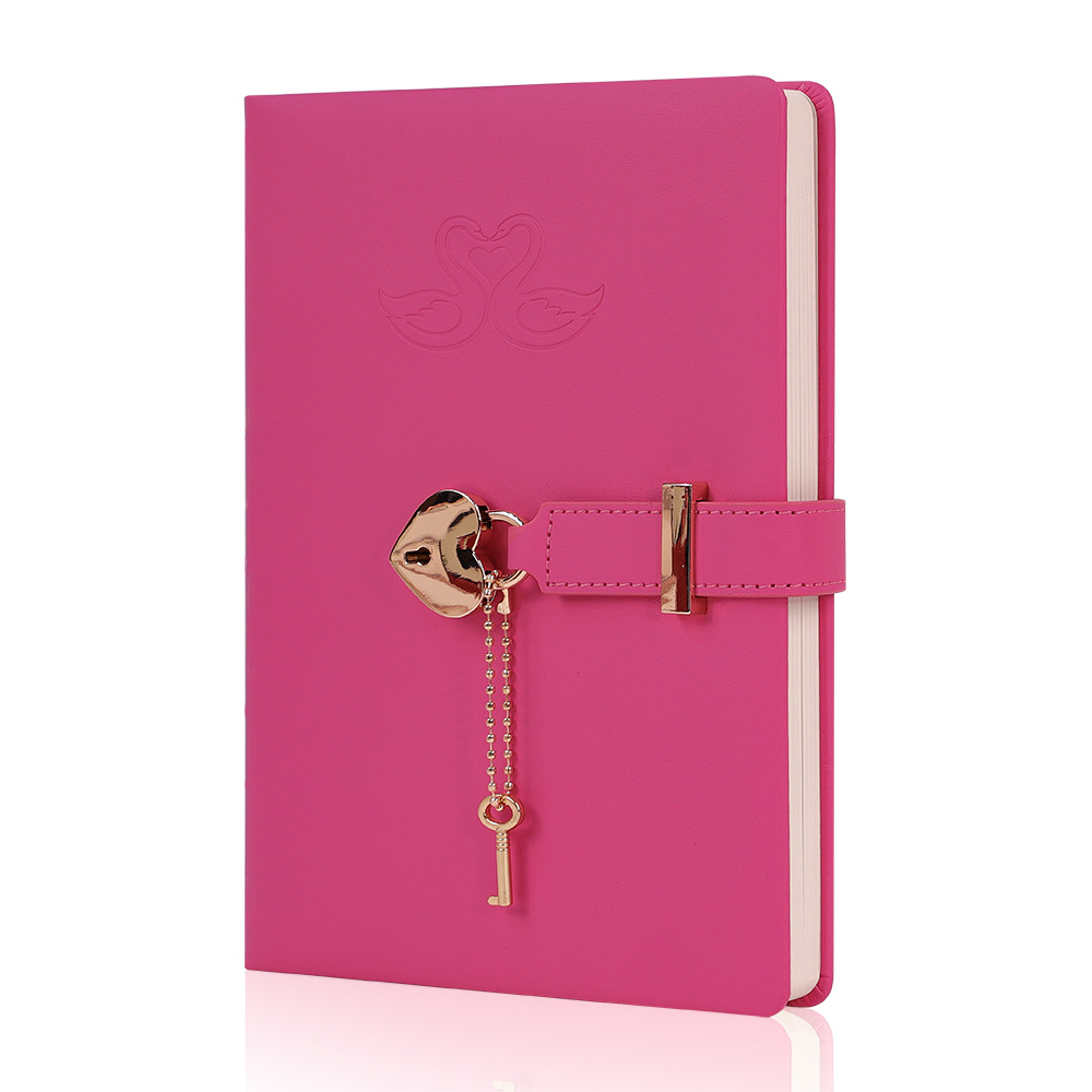 Heart-Shaped Lock Clasp Notebook – Cute PU Leather Journal with Single-Bound Edge, A Dreamy Keepsake for Girls, Teens & the Young at Heart