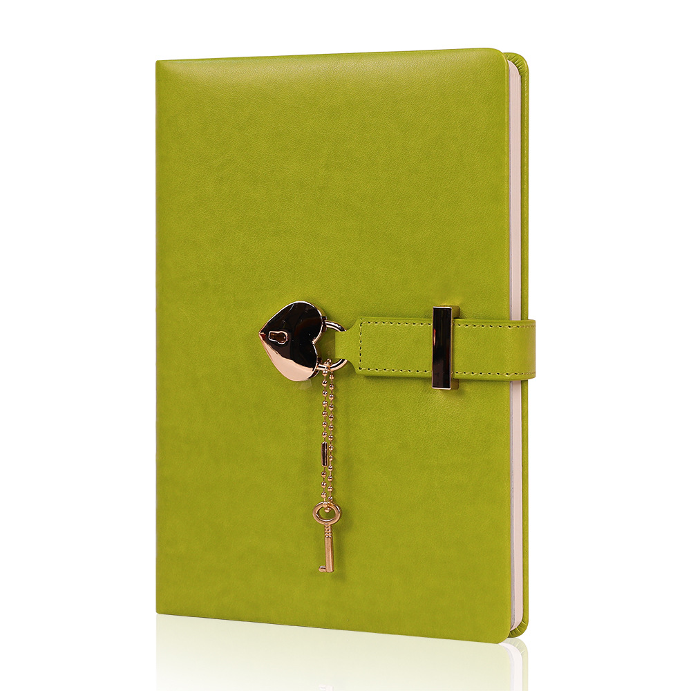 Heart-Shaped Lock Clasp Notebook – Cute PU Leather Journal with Single-Bound Edge, A Dreamy Keepsake for Girls, Teens & the Young at Heart