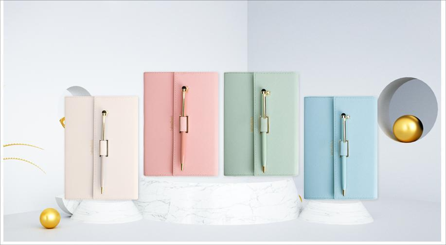 A5 Tri-Fold Pastel Notebook with Pen – Cute 3-Fold Journal Set with Matching Pen, A Sweet & Practical Keepsake for Girls, Teens & Stationery Lovers