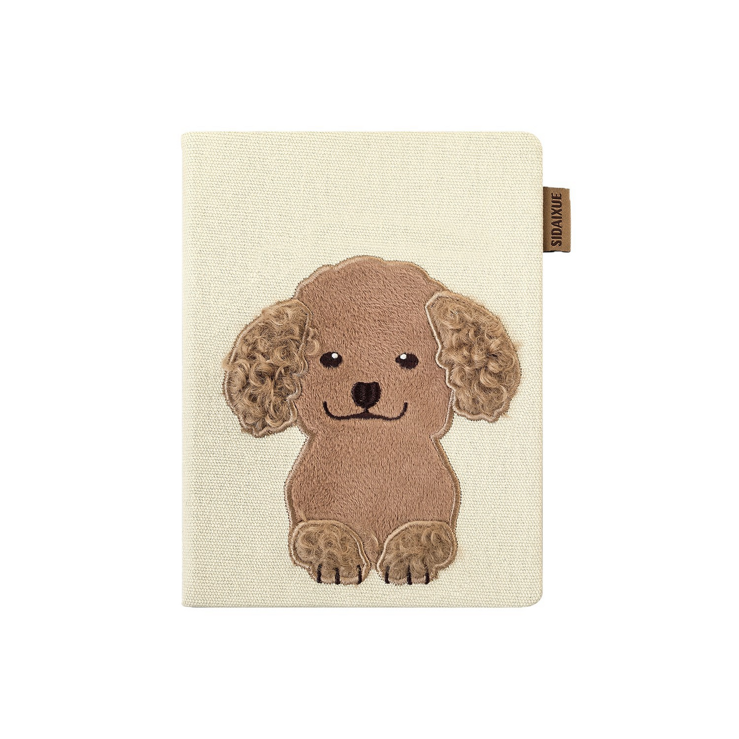 Embroidered Fabric Notebook with Cute Puppy – Towel Embroidery Journal with Soft Fabric Cover, A Heartwarming Keepsake for Dog Lovers of All Ages