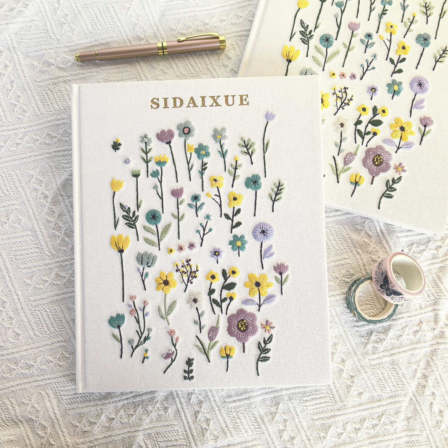 Embroidered Floral Fabric Notebook – 3D Stitched Journal with Soft Cover & Premium Paper, An Artistic Keepsake for Journaling, Gifting & Everyday Inspiration