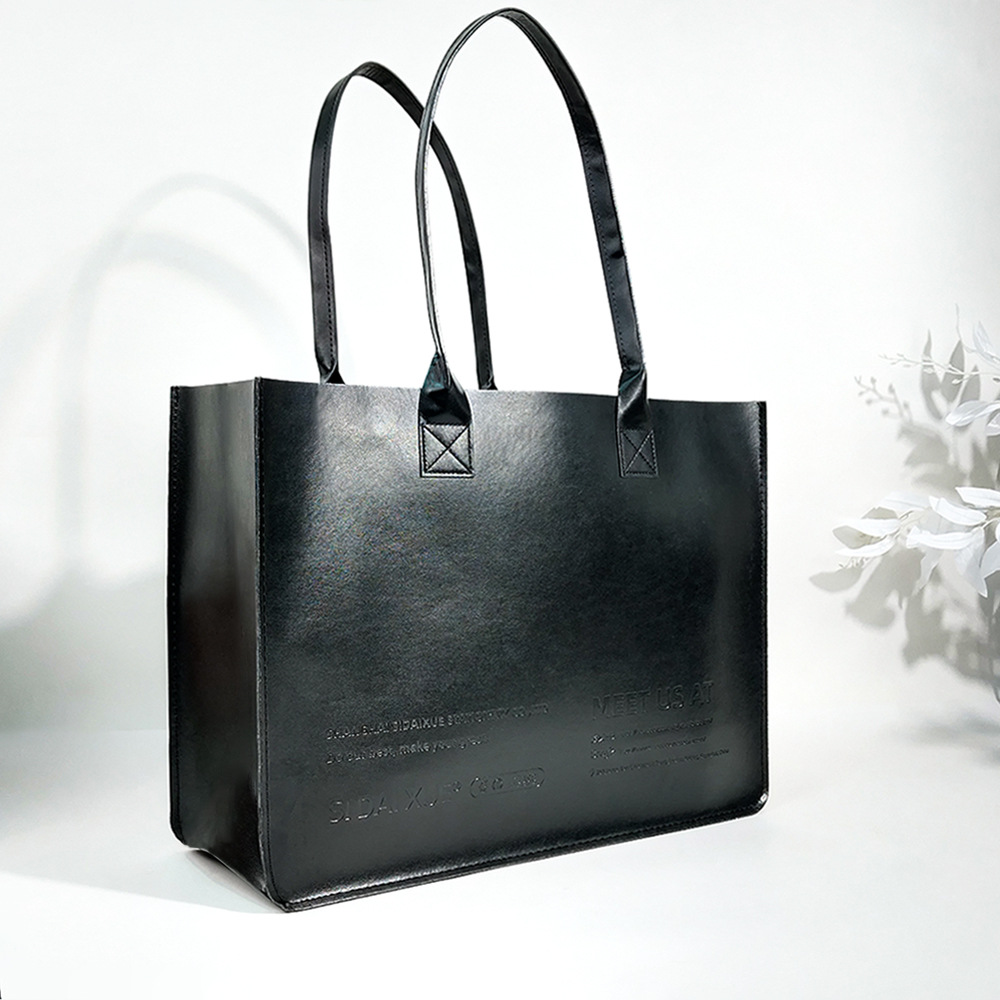 Large Capacity PU Leather Tote Bag – Waterproof Business Commuter Shoulder Bag with Custom Logo Option, A Stylish Everyday Companion for Work & Travel