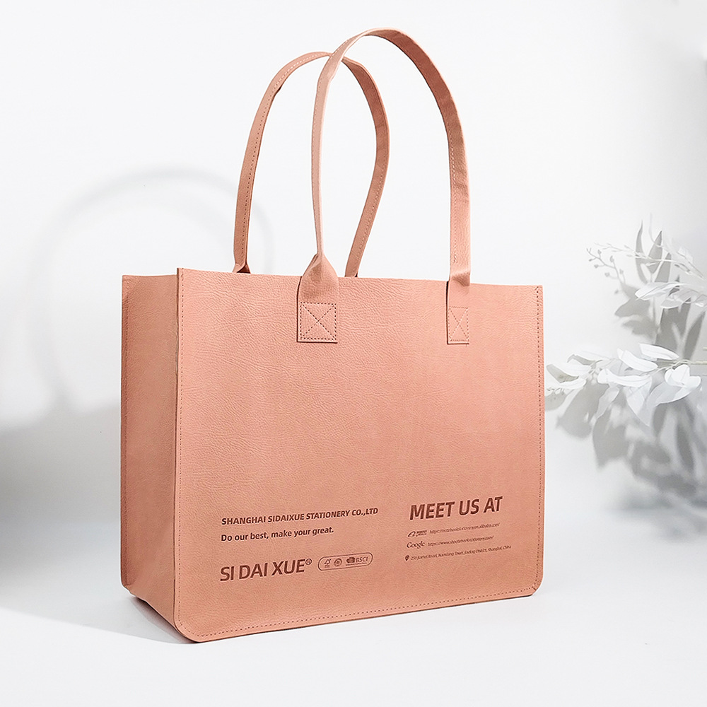 Large Capacity PU Leather Tote Bag – Waterproof Business Commuter Shoulder Bag with Custom Logo Option, A Stylish Everyday Companion for Work & Travel