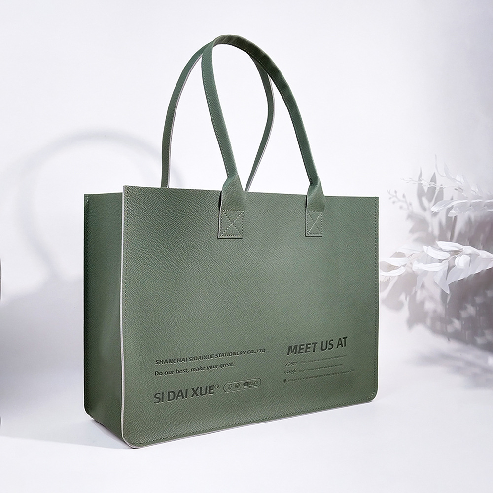 Large Capacity PU Leather Tote Bag – Waterproof Business Commuter Shoulder Bag with Custom Logo Option, A Stylish Everyday Companion for Work & Travel