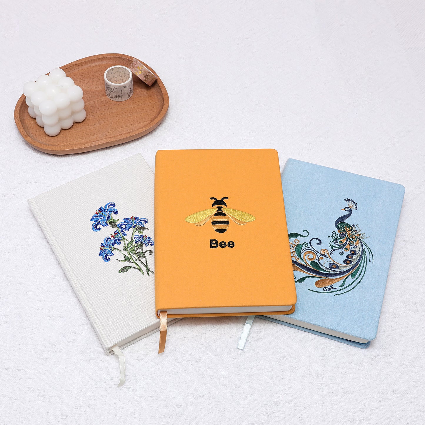 Embroidered Fabric Business Notebook – High-Aesthetic Hardcover Journal with Premium Paper, A Sophisticated Keepsake for Professionals, Creatives & Thoughtful Gifting