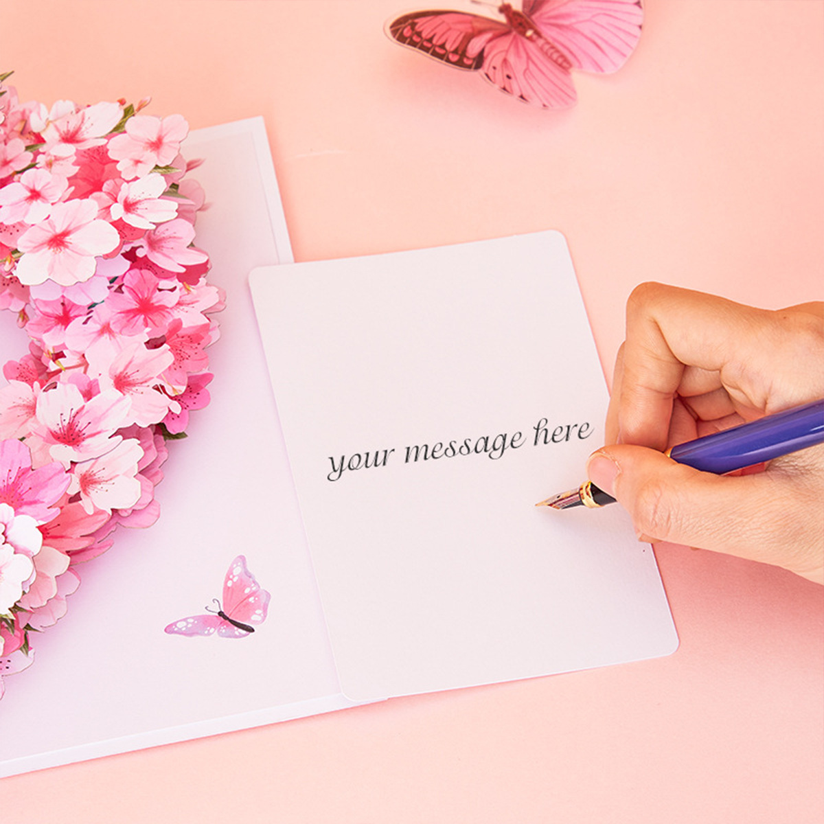3D Pop-Up Heart & Butterfly Floral Card – Handcrafted Laser-Cut Greeting with Elegant Design, A Premium Keepsake for Birthday, Mother‘s Day & Gratitude, with Envelope