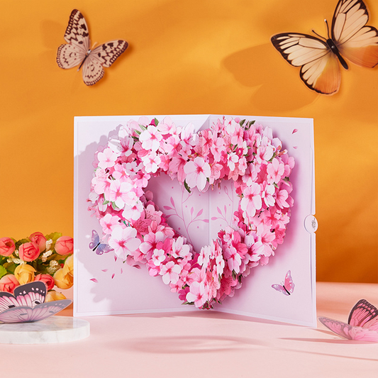 3D Pop-Up Heart & Butterfly Floral Card – Handcrafted Laser-Cut Greeting with Elegant Design, A Premium Keepsake for Birthday, Mother‘s Day & Gratitude, with Envelope