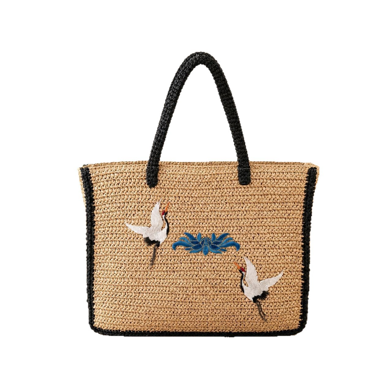 Handwoven Straw Tote Bag – Large Capacity Shoulder Bag with Zipper, A Versatile Summer Essential for Beach, Travel & Everyday Style
