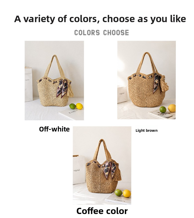 New Arrival Tassel Straw Tote Bag – Handwoven Large Capacity Beach Shoulder Bag with Boho Fringe, A Summer Essential for Vacation & Everyday Style