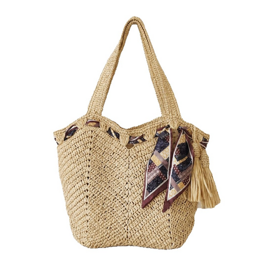 New Arrival Tassel Straw Tote Bag – Handwoven Large Capacity Beach Shoulder Bag with Boho Fringe, A Summer Essential for Vacation & Everyday Style