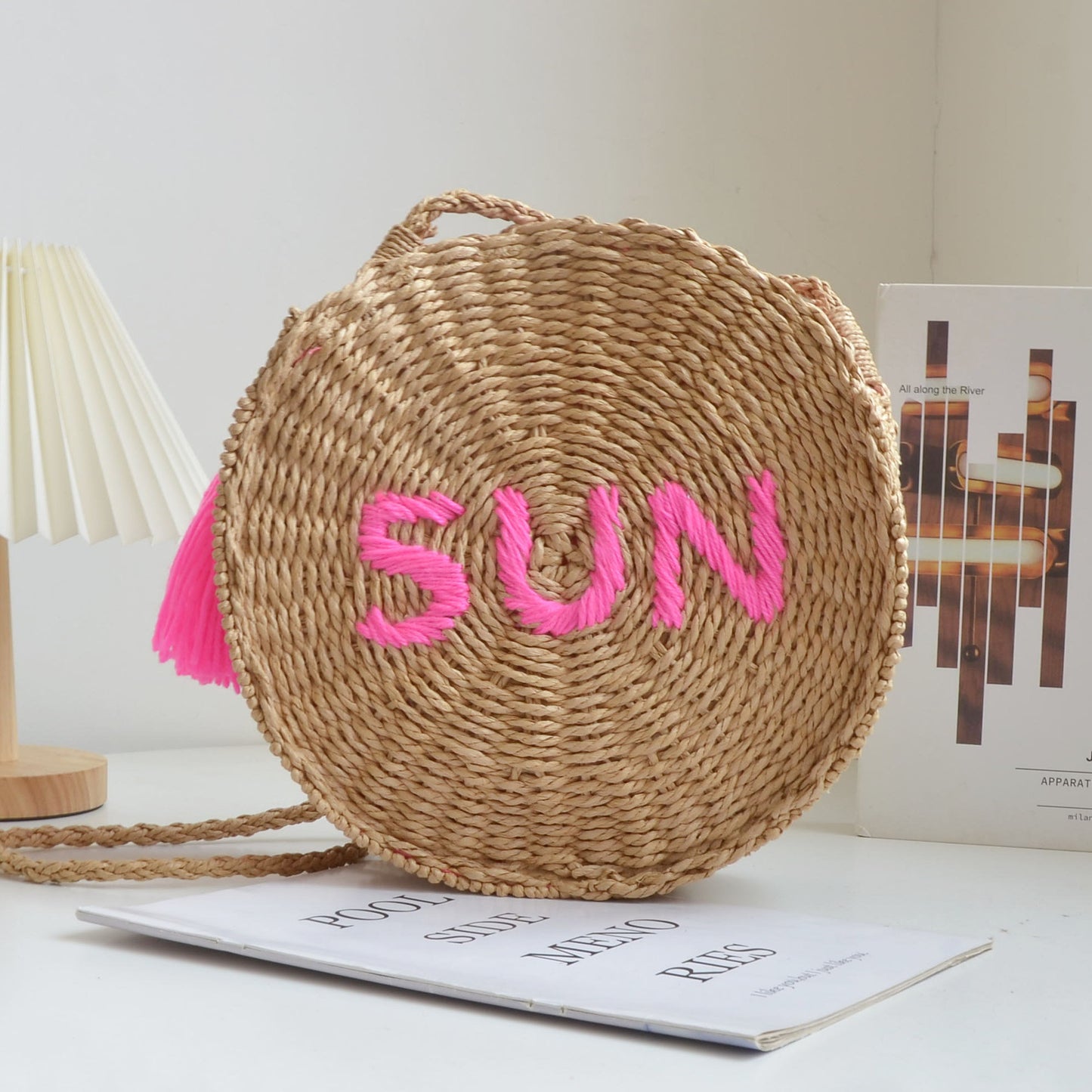 Personalized Letter Circle Crossbody Bag – Cute Round Canvas Shoulder Purse with Adjustable Long Strap, A Photogenic Summer Essential for Girls & Teens