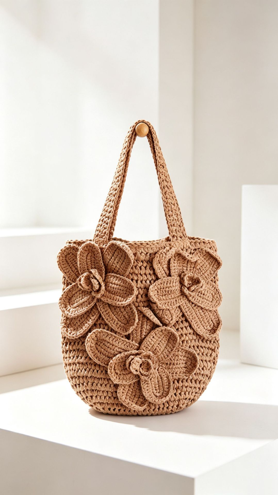 New Arrival 3D Flower Straw Tote Bag – Handwoven Hollow Shoulder Bag with Floral Embellishments, A Romantic & Spacious Summer Essential for Beach, Vacation & Everyday Style
