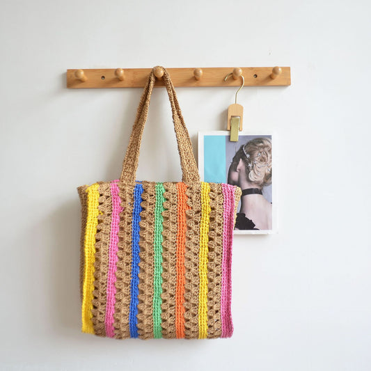 New Arrival French Style Rainbow Straw Tote Bag – Handwoven Large Capacity Underarm Shoulder Bag, A Breezy Summer Essential for Beach, Vacation & Everyday Style
