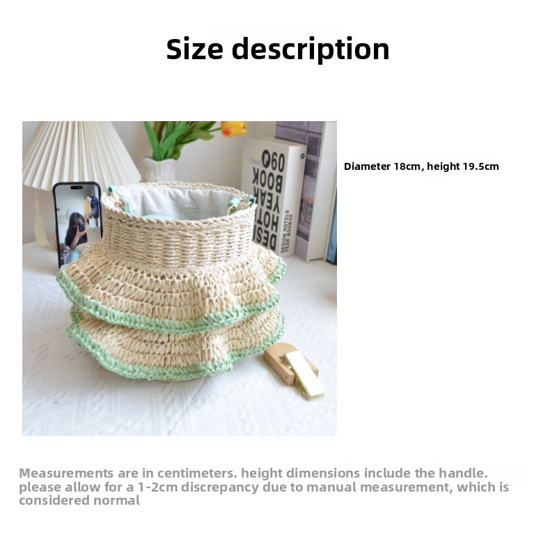 New Arrival Ruffle Straw Bucket Bag – Handwoven Cute Shoulder Tote with Flounce Trim, A Sweet & Spacious Summer Essential for Beach, Vacation & Everyday Style