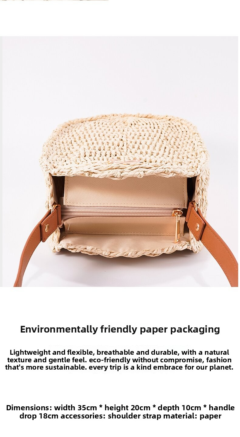 New Arrival Oval Straw Shoulder Bag – Handwoven Woven Purse in Beige & Camel, A Versatile Summer Essential for Beach, Vacation & Everyday Style