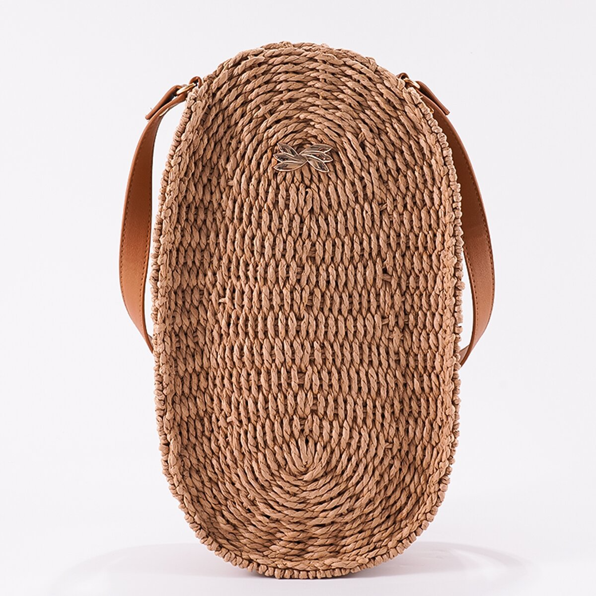 New Arrival Oval Straw Shoulder Bag – Handwoven Woven Purse in Beige & Camel, A Versatile Summer Essential for Beach, Vacation & Everyday Style