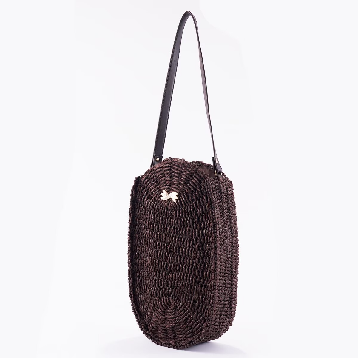 New Arrival Oval Straw Shoulder Bag – Handwoven Woven Purse in Beige & Camel, A Versatile Summer Essential for Beach, Vacation & Everyday Style