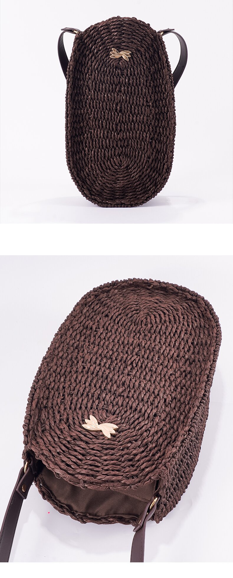 New Arrival Oval Straw Shoulder Bag – Handwoven Woven Purse in Beige & Camel, A Versatile Summer Essential for Beach, Vacation & Everyday Style