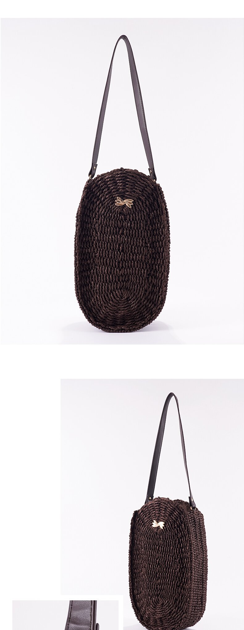 New Arrival Oval Straw Shoulder Bag – Handwoven Woven Purse in Beige & Camel, A Versatile Summer Essential for Beach, Vacation & Everyday Style