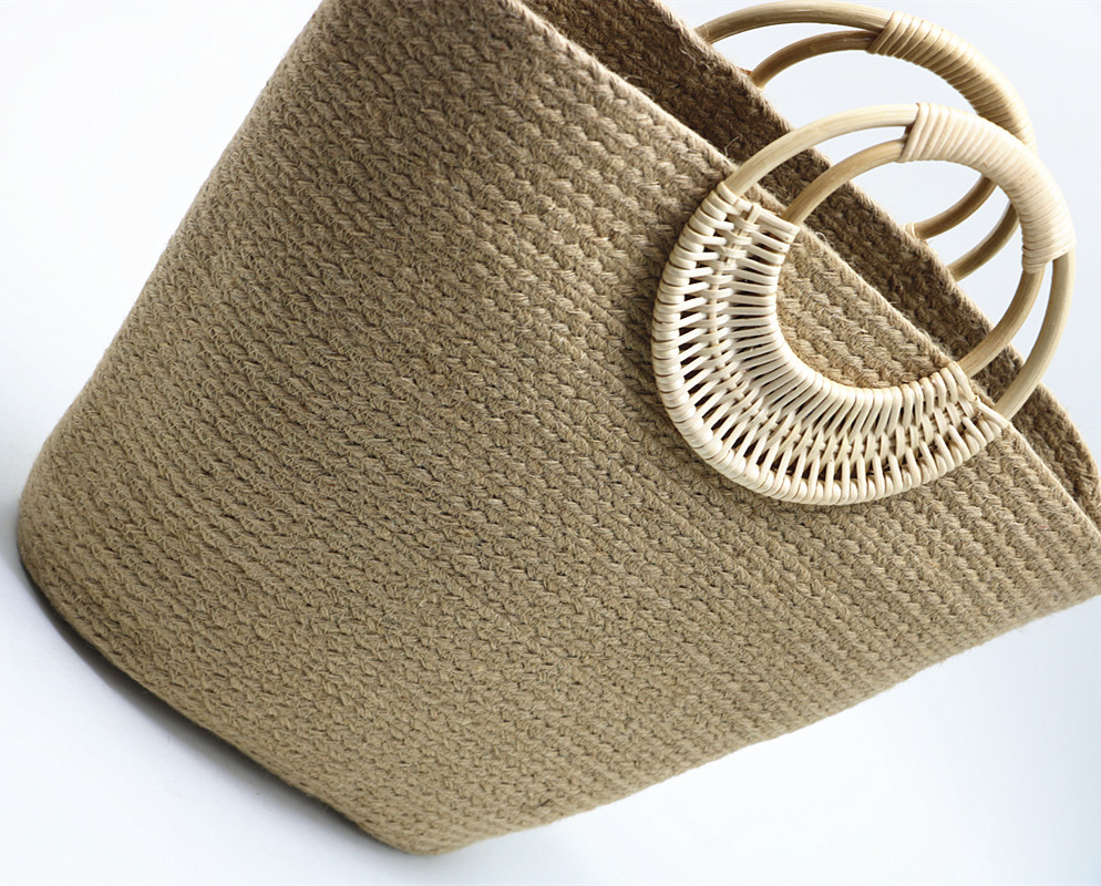 New Arrival Large Jute Rope Straw Tote Bag – Handwoven Beach Shoulder Bag with Leather Handles & Zipper, A Spacious Summer Essential for Vacation, Travel & Everyday Use