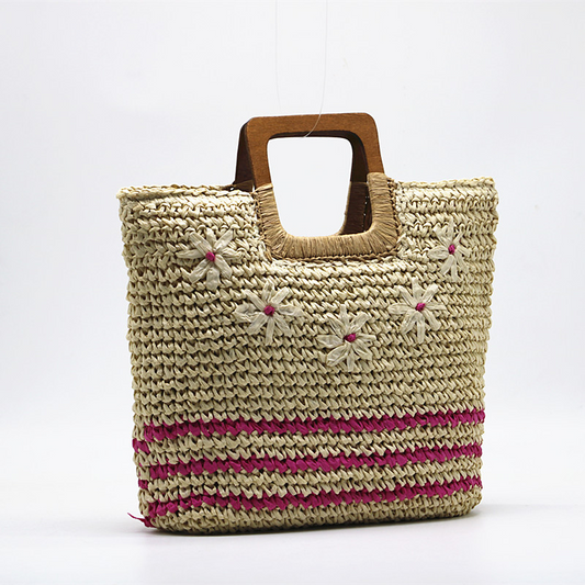 New Arrival Embroidered Paper Straw Tote Bag – Large Capacity Handwoven Shoulder Bag with Floral Embroidery, A Chic & Spacious Summer Essential for Beach, Vacation & Everyday Style